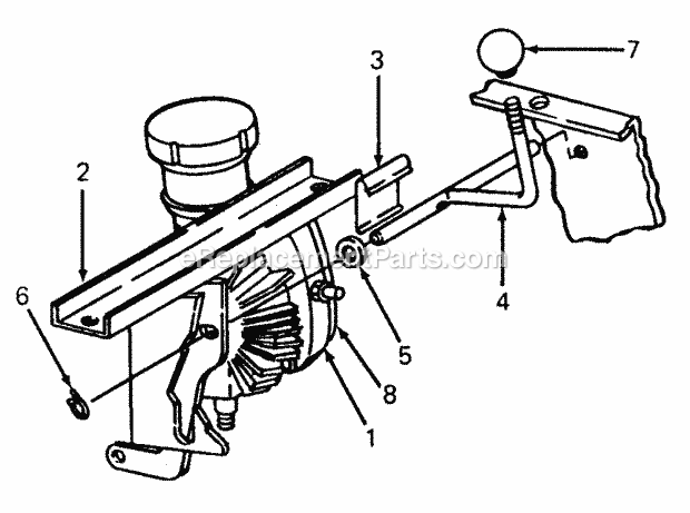Hydro Dump Valve For Units W Sn 108349 & Up Diagram and Parts List for 1610 135-393-100, 135-393-399, 0350042U, 136-393-1 Cub Cadet Lawn Mower